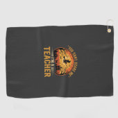 Halloween Leraar Heks Kat Ontwerp Golfhanddoek (Horizontaal)