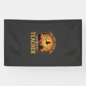 Halloween Leraar Heks Kat Ontwerp Spandoek (Horizontaal)