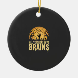 Halloween Leraar Hersenen Keramisch Ornament