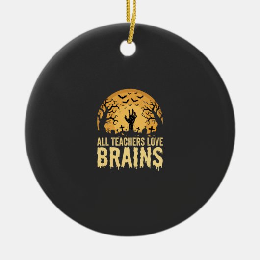 Halloween Leraar Hersenen Keramisch Ornament (Voorkant)