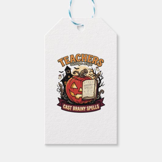 Halloween Leraar Hersenen Magie Cadeaulabel (Voorkant)