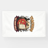 Halloween Leraar Hersenen Magie Spandoek (Horizontaal)