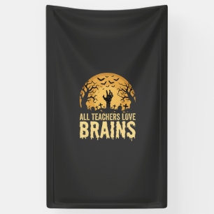Halloween Leraar Hersenen Spandoek