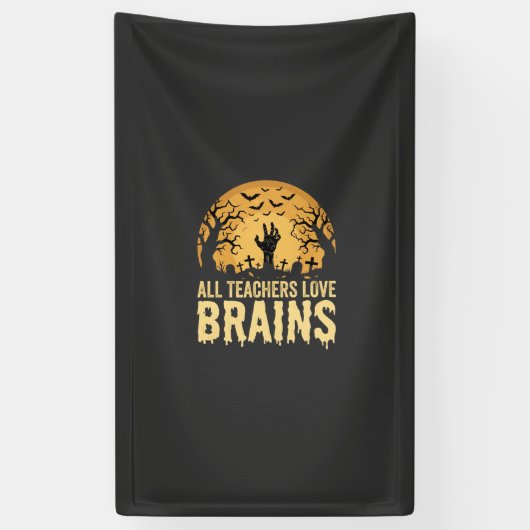Halloween Leraar Hersenen Spandoek (Verticaal)