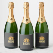 Halloween Leraar Hersenen Sparkling Wijnetiket (Flessen)