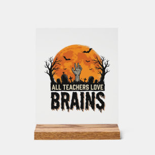 Halloween Leraar Hersenen Vintage Vector Design_1 Acryl Bord