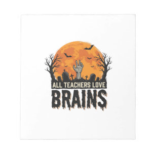 Halloween Leraar Hersenen Vintage Vector Ontwerp_1 Notitieblok