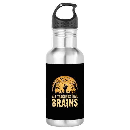 Halloween Leraar Hersenen Waterfles (Voorkant)