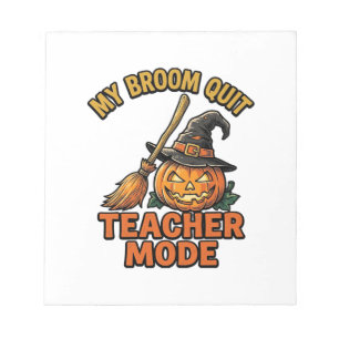Halloween Leraar Shirt Grappige Bezem Problemen On Notitieblok