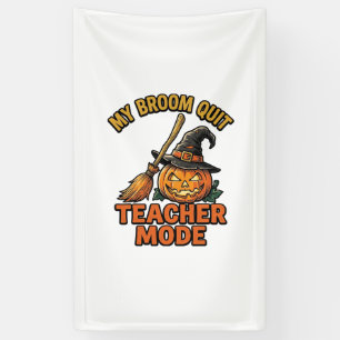 Halloween Leraar Shirt Grappige Bezem Problemen On Spandoek