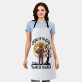 Halloween Leraar Shirt Vintage Gravure Pompoen  Schort (Gedragen)
