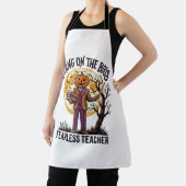 Halloween Leraar Shirt Vintage Gravure Pompoen  Schort (Insitu)