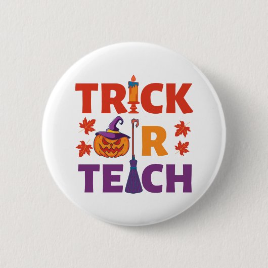 Halloween leraar Trick of Teach Ronde Button 5,7 Cm (Voorkant)