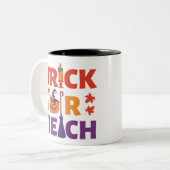 Halloween leraar Trick of Teach Tweekleurige Koffiemok (Voorkant links)