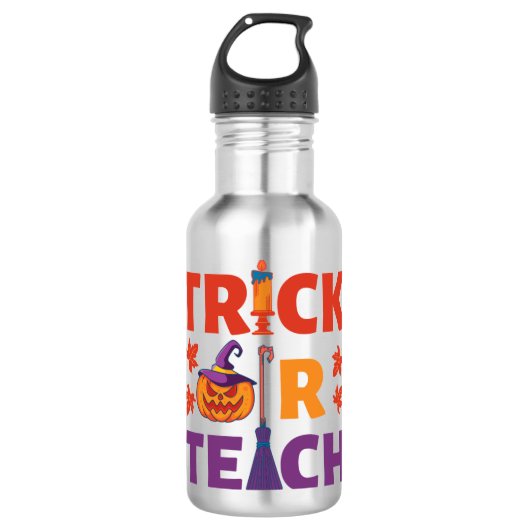 Halloween leraar Trick of Teach Waterfles (Voorkant)