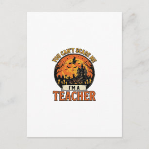 Halloween Leraar Vintage Grappig Griezelen School  Briefkaart