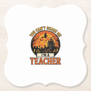 Halloween Leraar Vintage Grappig Griezelen School  Kartonnen Onderzetters