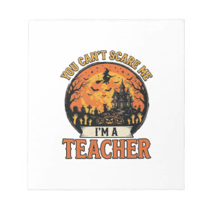 Halloween Leraar Vintage Grappig Griezelen School  Notitieblok