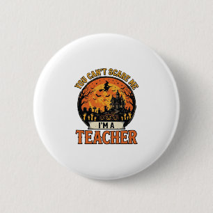 Halloween Leraar Vintage Grappig Griezelen School  Ronde Button 5,7 Cm