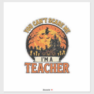Halloween Leraar Vintage Grappig Griezelen School  Sticker