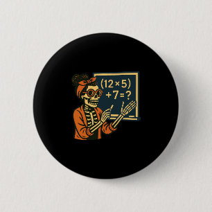 Halloween Leraar Zes Zeven Meme 6 7 Skelet Spuk Ronde Button 5,7 Cm