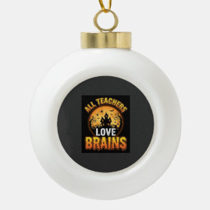 Halloween Leraar Zombie Hersenen Horror Maan Ontwe Keramische Bal Ornament