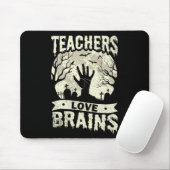 halloween leraren houden van brainzombie - school muismat (Met muis)