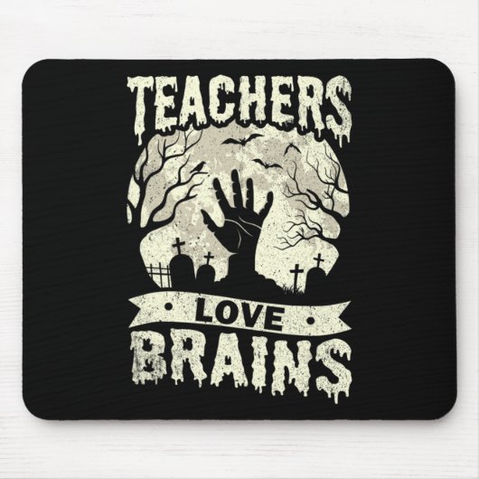 halloween leraren houden van brainzombie - school muismat (Voorkant)