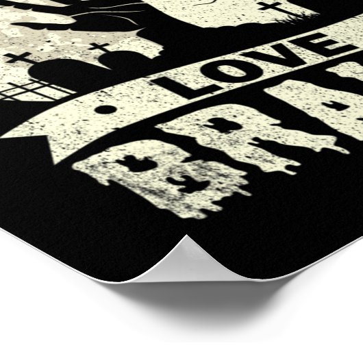 halloween leraren houden van brainzombie - school poster (Hoek)