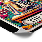 Halloween Leraren Tarot Kaart Spooky Skeleton Het Poster (Hoek)