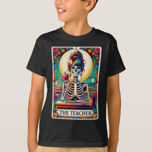 Halloween Leraren Tarot Kaart Spooky Skeleton Het T-shirt