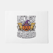 Halloween Let's Get Smashed Pompoen Bier Deurmat (Voorkant)