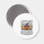 Halloween Let's Get Smashed Pompoen Bier Magneet (Voorkant / Achterkant)