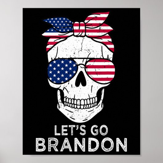 Halloween Let's Go Brandon Ndana Skull Aviation Su Poster (Voorkant)