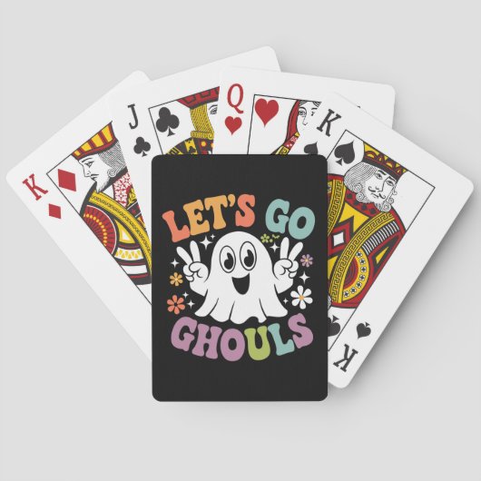 Halloween Let's Go Ghouls Ghost Retro Kostuum Pokerkaarten (Achterkant)