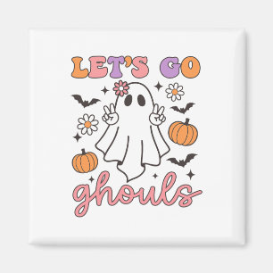 Halloween Let's Go Ghouls Ghost Retro Kostuum Vrou Magneet