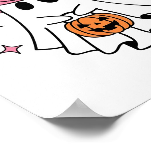 Halloween Let's Go Ghouls Ghost Retro Kostuum Vrou Poster (Hoek)