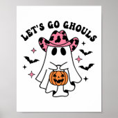Halloween Let's Go Ghouls Ghost Retro Kostuum Vrou Poster (Voorkant)