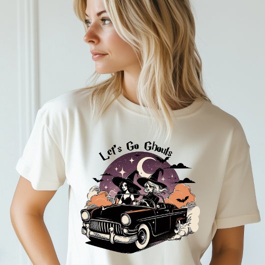 Halloween Let's Go Ghouls Witches Road Trip Tri-Blend Shirt