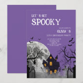 Halloween Let's Worden Spooky 10de Verjaardagsfees Kaart (Voorkant / Achterkant)