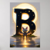 Halloween Letter B Bat Classroom Wall Art Poster (Voorkant)