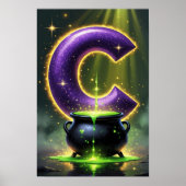 Halloween Letter C Witch Cauldron Classroom Poster (Voorkant)