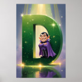 Halloween Letter D Friendly Vampire Classroom Wall Poster (Voorkant)