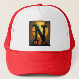 Halloween Letter N Enkele Traan Trucker Pet