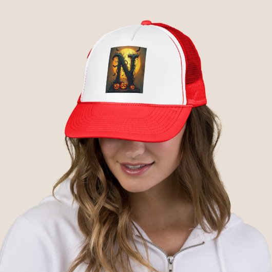Halloween Letter N Enkele Traan Trucker Pet (In situ)