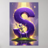 Halloween Letter S Poster Schattig Skelet Alfabet (Voorkant)