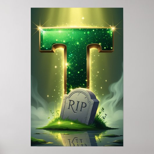 Halloween Letter T Poster | Childrens Wall Art (Voorkant)