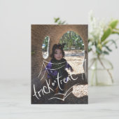 Halloween Lettering Spin Foto Kaart (Staand voorkant)