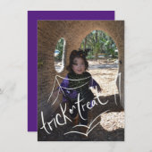 Halloween Lettering Spin Foto Kaart (Voorkant / Achterkant)