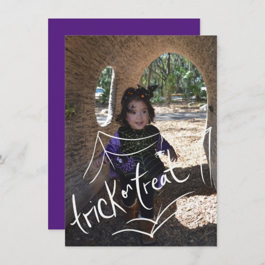 Halloween Lettering Spin Foto Kaart (Voorkant / Achterkant)